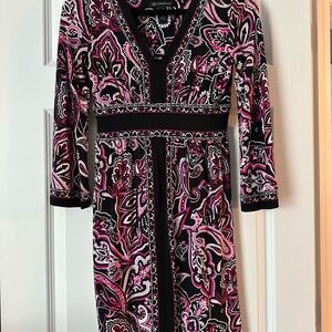 INC Elegant Pink and Black Paisley Dress